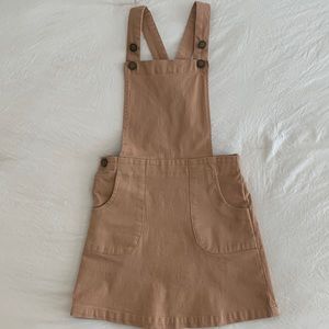 Girls S (5-7) Copper Key tan colored overall dress